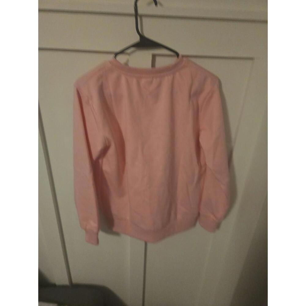 Aocku Contemporary Soft Peach Pink Crewneck Sweatshirt XL